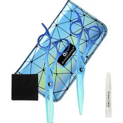 Haarschere OLIVIA GARDEN "PowerCut Rainbow Blue 6,25 Zoll", blau (türkis), Scheren, Haarschere und Modellierschere