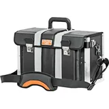 BAHCO Lederwerkzeugkoffer unbestückt schwarz/orange 440 mm x 210 mm x 260 mm