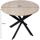 SKRAUT HOME Esszimmertisch, Eiche, Holzwerkstoff, Rechteckig, 90x77x90 cm, Esszimmer, Tische, Esstische
