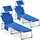 CASARIA Sonnenliege 2er-Set 200 x 60 x 30 cm Blau