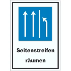 Aufkleber Seitenstreifen räumen A7 (74x105mm)