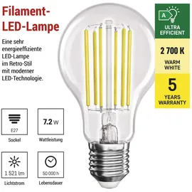 EMOS LED-Lampe A60, A CLASS E27 7,2 W 1521 lm, Warmweiß