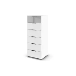 Kommode  Skyla , weiß , Maße (cm): B: 47 H: 119