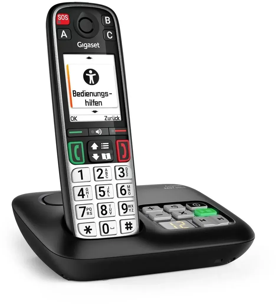 Gigaset EASY 500A Analoges/DECT-Telefon Anrufer-Identifikation Schwarz, Silber