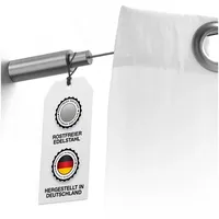 PHOS Edelstahl Design Seilspanngarnitur von Wand zu Wand axial bis zu 10 Meter Spannweite, einkürzbar, Edelstahl matt, rostfrei, Gardinendraht, Vorhangseil, Gardinenseil, Seilspannsystem - PHOS Design