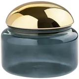 Giftcompany Voile Glasdose L blau/Gold 12,5cm
