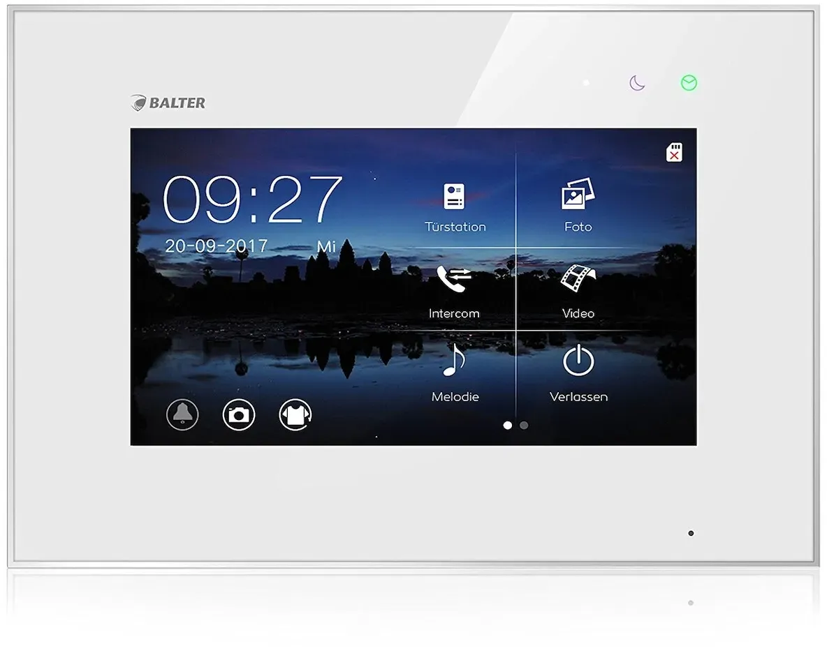 Video Türsprechanlage mit Smartphone App für 1 Familienhaus, 4x Monitore, Balter EVO WLAN