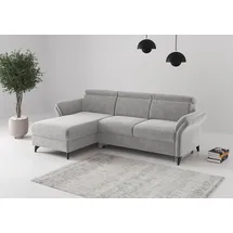 sit&more Ecksofa SIT & MORE "Glendale, L-Form", hellgrau, B:253cm H:84cm T:166cm, 100% Polyester, Sofas, Ecksofa, inkl. Kopfteilverstellung,wahlweise mit Vorziehsitz und Bettkasten