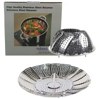 rukauf HQ Bio Dampfgar Einsatz für Töpfe aus Edelstahl Dampfkorb (14-24cm)