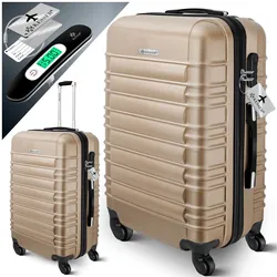 KESSER® Reisekoffer Hartschalen-Koffer Inkl. Kofferwaage + Gepäckanhänger Trolley Gepäck Rollkoffer Zahlenschloss 4 Rollen ABS-Hartschale Teleskopgriff