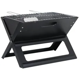 Garden Pleasure Notebook-Grill 30 cm Stahl schwarz
