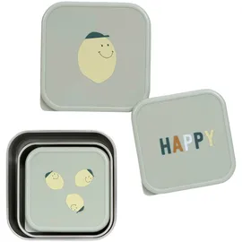 Lässig 3-tlg. Snackboxset aus Edelstahl gelb