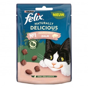 Felix Naturally Delicious met zalm kattensnoep  4 x 50 g