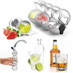 3 Stück Eiswürfel Form Kugel 5,5cm im Set Kugeleisform Eiskugelform Ball Rund 4