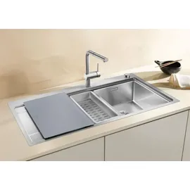 Blanco Divon II 6 S-IF links edelstahl seidenglanz + Excenterbetätigung + InFino