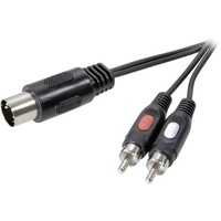 SpeaKa Professional SP-7870640 DIN-Anschluss / Cinch Audio Anschlusskabel [1x Diodenstecker 5pol (DIN) 2X Cinch-Steck