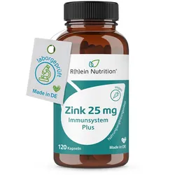 ZINK 25 mg Immunsystem Plus hochdosiert Kapseln + vegan 120 St