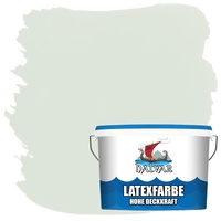 Halvar Latexfarbe hohe Deckkraft Weiß & 100 Farbtöne - abwischbare Wandfarbe für Küche, Bad & Wohnraum Geruchsarm, Abwischbar & Weichmacherfrei (2,5 L, Grüngrau)