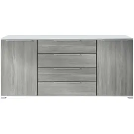 Vladon Linio V2 166,5 x 75,5 x 35 cm Weiß matt / Avola-Anthrazit