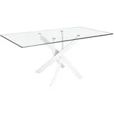 Angel Cerda Esstisch, Transparent, Weiß, Glas, 160x75x95 cm, Esszimmer, Tische, Esstische