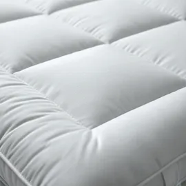 The White Stone Topper 140x190 cm aus 800 g/m2 | Gepolsterter Matratzenschoner mit Wattekugelfüllung und atmungsaktivem Mikrofaserbezug | Extra K... | Weiß