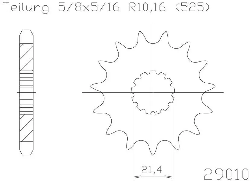 ESJOT Kettingpinion, 14 tanden