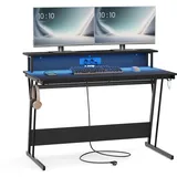 VASAGLE Schreibtisch 60 x 120 x 76 cm rußschwarz