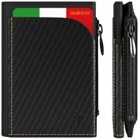 PAGO-SLIM Slim Wallet | Geldbeutel Herren, Wallets For Men, Kartenetui Herren, Smart Wallet Herren, Cardholder Herren, Slim Wallet mit Münzfach, Geldbörse Herren Klein, Karten Portemonnaie kohlschwarz