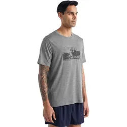 Icebreaker Wander-/Freizeit Tshirt Tech Lite II SS Natural Run Club (100% Merino, Stoffstärke 150 Ultralight) grau Herre