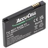 AccuCell Akku passend für Motorola V3 Razr, PEBL SNN5696, BA700, 900mAh