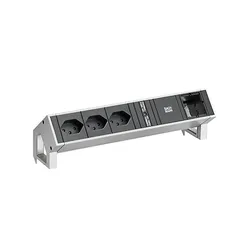 BACHMANN DESK2 3xCH T13 90° 1xCM, Strom 0,2m GST18 Inox lackiert Schweiz