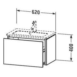Duravit Waschtischunterschrank 1 Auszug 62 x 39,1 cm Taupe Supermatt