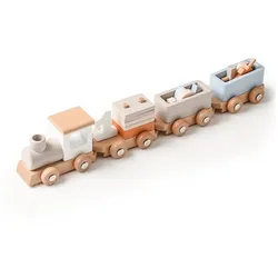 yozhiqu Spielbauklötze Eisenbahnspielzeug aus Holz, (1 St), Spielzeug mit Zahlen und Blöcken für Kleinkinder, Jungen und Mädchen