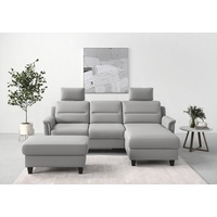 sit&more Ecksofa Farö L-Form, inklusive Federkern, wahlweise mit Bettfunktion und Bettkasten grau