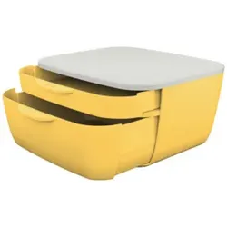 LEITZ Schubladenbox Cosy 2 Laden gelb/hellgrau 5357-00-19