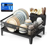 Songmics Abtropfgestell 31 x 42 x 18,5 cm Farbe tintenschwarz