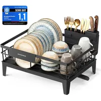 Songmics Abtropfgestell 31 x 42 x 18,5 cm Farbe tintenschwarz