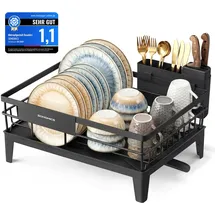 Songmics Abtropfgestell 31 x 42 x 18,5 cm Farbe tintenschwarz