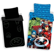 AC-Deco Avengers Glow in the dark Schwarz/Rot/Blau/Grün 140 x 200 cm + 70 x 90 cm