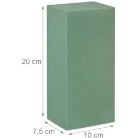 Relaxdays Steckschaum für Frischblumen 3er Set 7,5x20x10cm grün