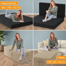 eloneo Klappmatratze 120 x 195 x 15 cm weich Polyester