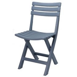 Spetebo Klappstuhl Kunststoff Klappstuhl 80 x 45 cm – blau (Einteilig, 1 St), Garten Balkon Terrasse Klapp Stuhl klappbar blau|grau