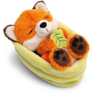 NICI Sleeping Pets Fuchs mit Blatt 12 cm Orange
