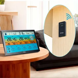 ideoon WLAN Funk Wetterstation mit XXL-Farb-Display Schwarz