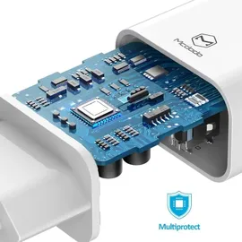 Wisam® Mcdodo CH-6720 Dual USB Fast Travel Charger Ladeadapter Ladegerät Wandladegerät mit iOS Kabel (1M) Weiß - Weiß