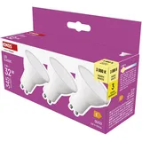 EMOS LED Lampe Spot 3er Pack, MR16 GU10 3W 32W 345lm, Warmweiß 3000 K, 30000 h Lebensdauer, CRI min. 80, 100° Abstrahlwinkel, weiße Farbe