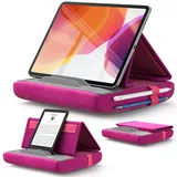 JSAUX Tablet Halter Kissen, Tablet Kissen Ständer Lesekissen, Tablet Halterung Bett Sofa Kompatibel mit iPad Pro 11 10.5 9.7 10.2 Air Mini, Tablet, Kindle, E-Reader und mehr 4-11'' Geräte Rotviolett