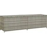 Myheimly Gartentruhe, Kissenbox Auflagenbox mit Deckel, Gartenbox Garten Aufbewahrungsbox mit wasserfestem Beutel, Spielzeugbox Gartenmöbel, Poly Rattan Gartentruhe Grau,200 x 50 x 60 cm