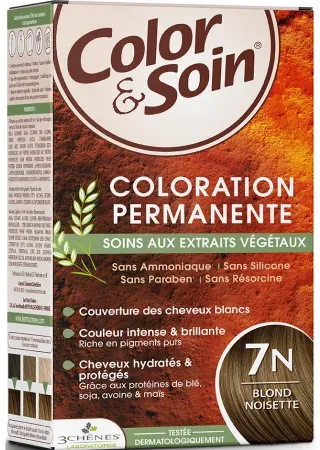 Color & Soin Permanente Färbung Mit Pflanzenextrakten Farbe 7N Haselnussblond 1 Kit