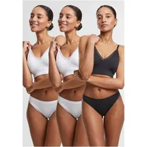 URBAN CLASSICS Ladies Rip Slip 3-Pack - Schwarz